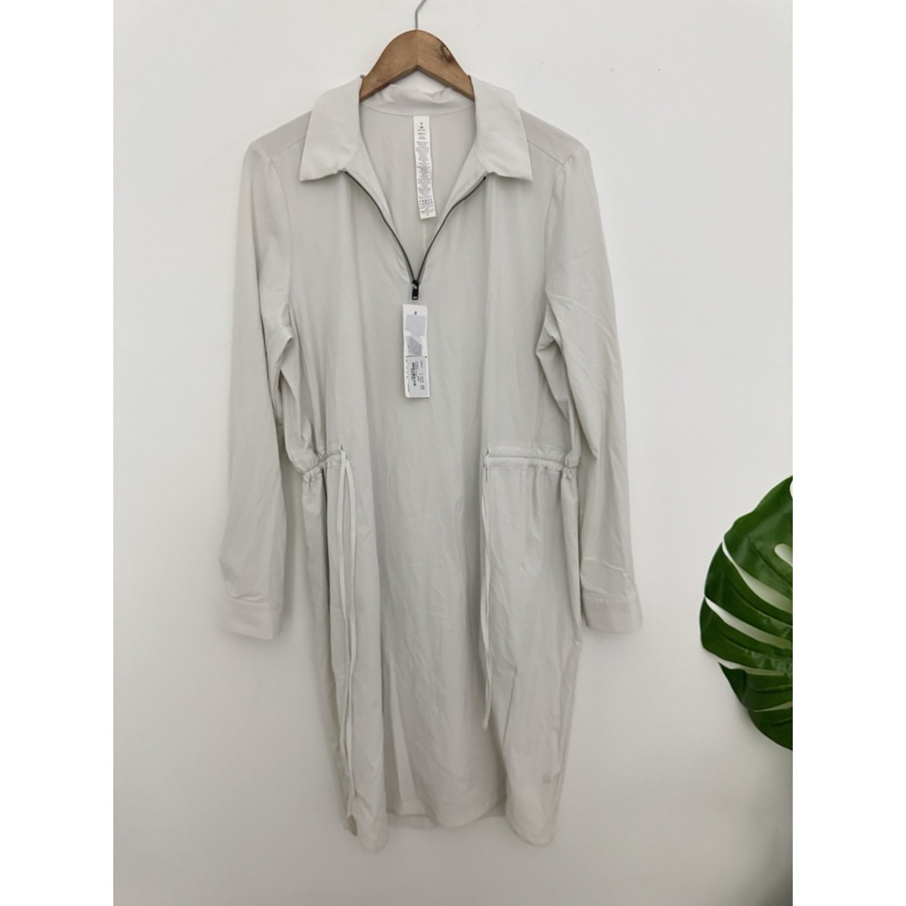 lululemon athletica Light Gray Long Sleeve Drawstring Dress - Picture 5 of 10